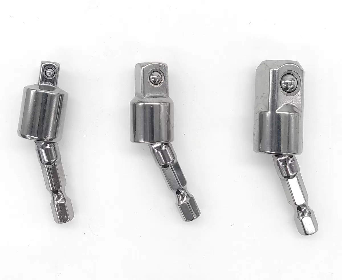 Adaptador de soquetes para furadeira com haste hexagonal giratória de 360 graus